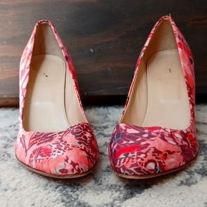 J.crew silk and leather heels made in italy